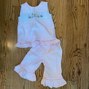 Girls’ smocked birthday set